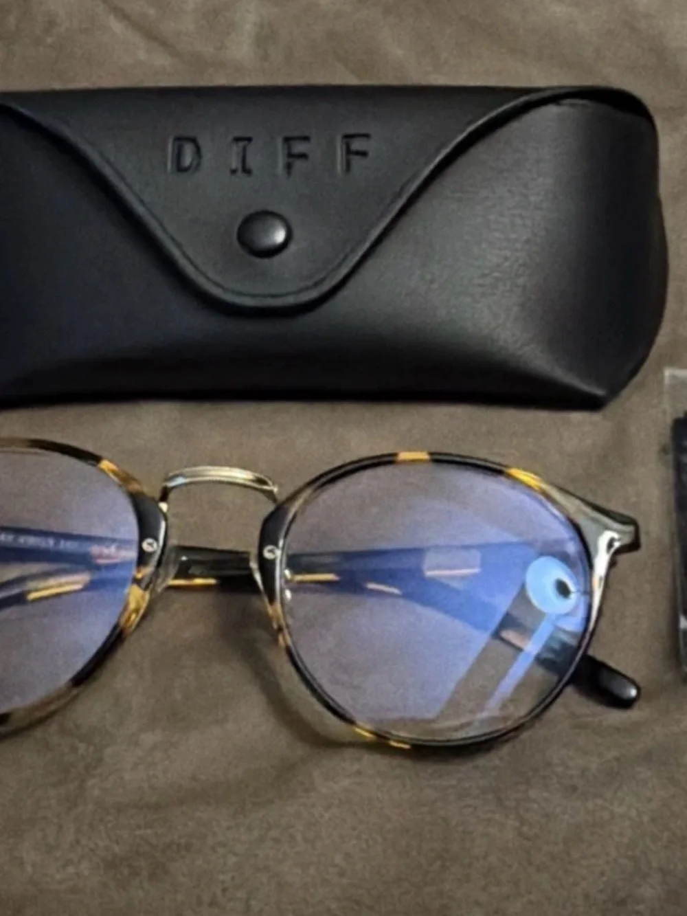 Diff Eyewear Tortoiseshell Round Blue Lens Glasses
